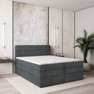 Boxspringbett LUNERA – Kordstoff – Farbe: Tilia 90