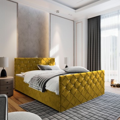 Boxspringbett MANDI – Velours-Stoff – Farbe: Magic velvet 2234