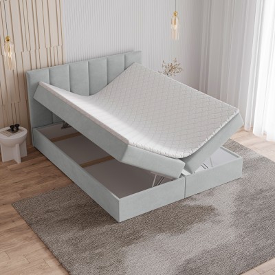 Boxspringbett MERIL – Plüsch-Stoff – Farbe: Kronos 27