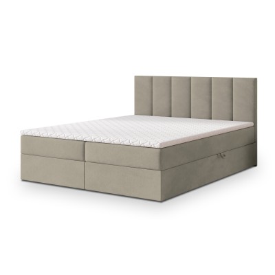 Boxspringbett MERIL – Plüsch-Stoff – Farbe: Paros 02