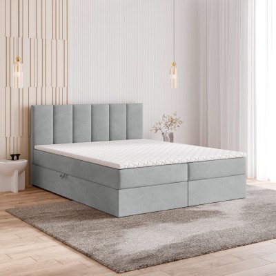 Boxspringbett MERIL – Plüsch-Stoff – Farbe: Paros 05