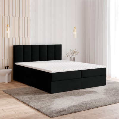 Boxspringbett MERIL – Plüsch-Stoff – Farbe: Kronos 07