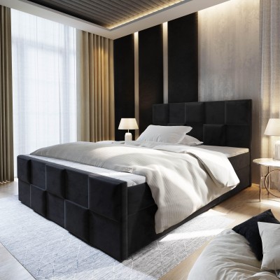 Boxspringbett MONA – Plüsch-Stoff – Farbe: Kronos 07