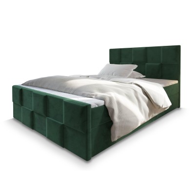 Boxspringbett MONA – Plüsch-Stoff – Farbe: Kronos 19