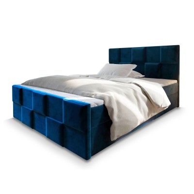 Boxspringbett MONA – Plüsch-Stoff – Farbe: Kronos 09