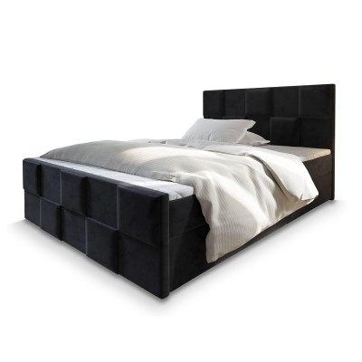 Boxspringbett MONA – Plüsch-Stoff – Farbe: Kronos 07