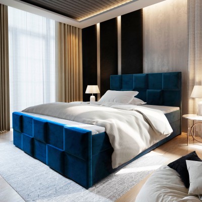 Boxspringbett MONA – Plüsch-Stoff – Farbe: Kronos 09