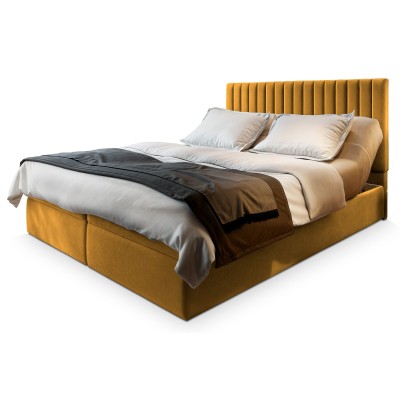 Boxspringbett MURLO – Plüsch-Stoff – Farbe: Kronos 01