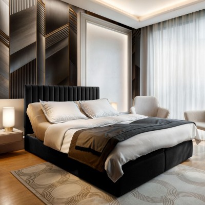 Boxspringbett MURLO – Plüsch-Stoff – Farbe: Kronos 07