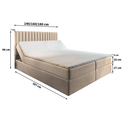 Boxspringbett MURLO – Plüsch-Stoff – Farbe: Kronos 07