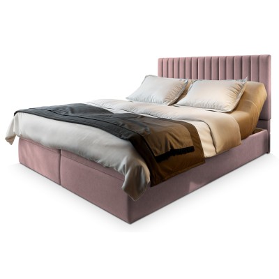 Boxspringbett MURLO – Plüsch-Stoff – Farbe: Kronos 27