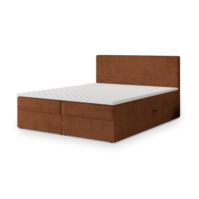 Boxspringbett NIRA – Plüsch-Stoff – Farbe: Roma 11