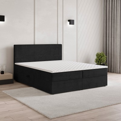 Boxspringbett NIRA – Plüsch-Stoff – Farbe: Roma 27