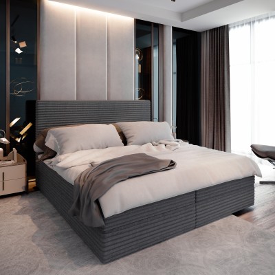 Boxspringbett PISA – Kordstoff – Farbe: Tilia 90