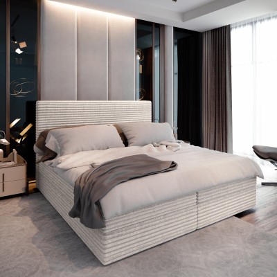 Masseno Boxspringbett PISA mit Bettkästen 180x200 cm - Creme, TILIA 03