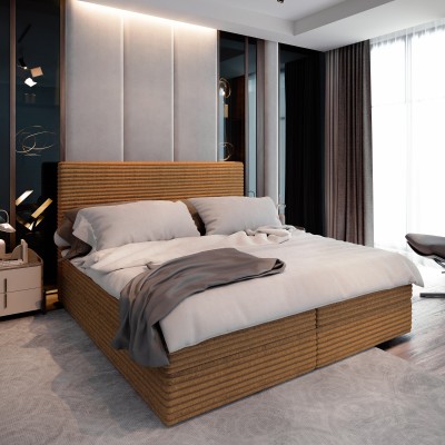 Boxspringbett PISA – Kordstoff – Farbe: Tilia 56