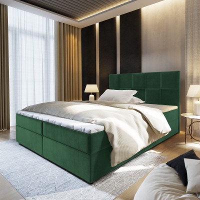 Boxspringbett PRATA – Plüsch-Stoff – Farbe: Kronos 19