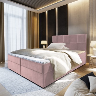 Boxspringbett PRATA – Plüsch-Stoff – Farbe: Kronos 27