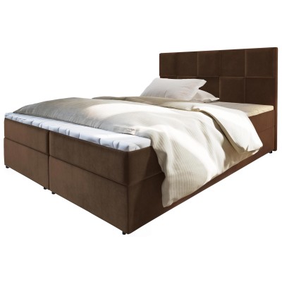Boxspringbett PRATA – Plüsch-Stoff – Farbe: Kronos 06