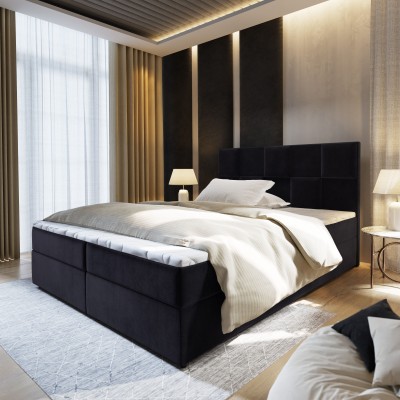 Boxspringbett PRATA – Plüsch-Stoff – Farbe: Kronos 07