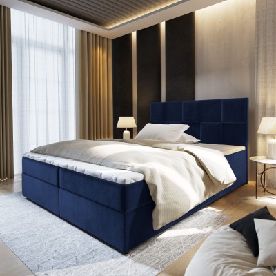 Boxspringbett PRATA – Plüsch-Stoff – Farbe: Kronos 09