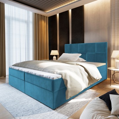 Boxspringbett PRATA – Plüsch-Stoff – Farbe: Kronos 13