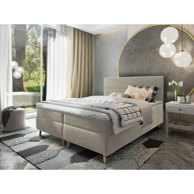 Boxspringbett SANTA – Plüsch-Stoff – Farbe: Paros 02