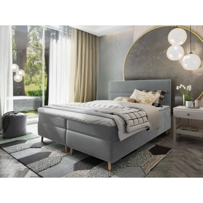 Boxspringbett SANTA – Plüsch-Stoff – Farbe: Paros 05