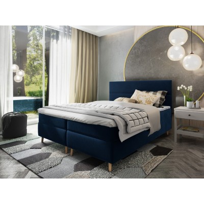 Boxspringbett SANTA – Plüsch-Stoff – Farbe: Kronos 09