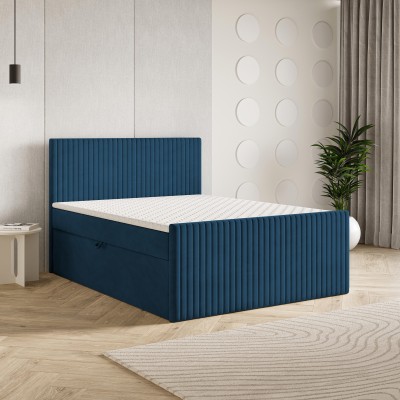 Boxspringbett TERVAN – Plüsch-Stoff – Farbe: Kronos 09