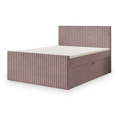 Boxspringbett TERVAN – Plüsch-Stoff – Farbe: Kronos 27