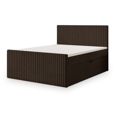 Boxspringbett TERVAN – Plüsch-Stoff – Farbe: Kronos 06