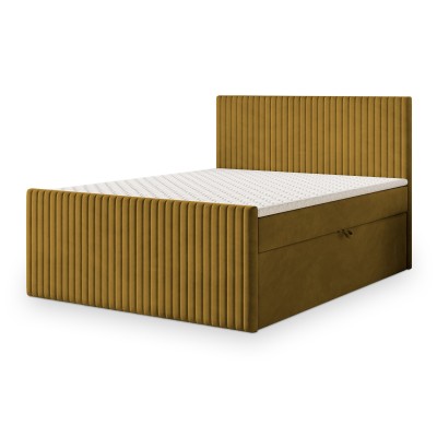 Boxspringbett TERVAN – Plüsch-Stoff – Farbe: Kronos 01