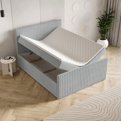 Boxspringbett TERVAN – Plüsch-Stoff – Farbe: Kronos 06
