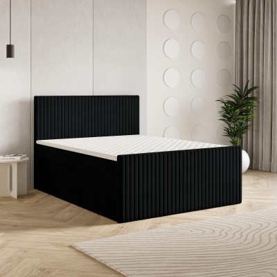 Boxspringbett TERVAN – Plüsch-Stoff – Farbe: Kronos 07