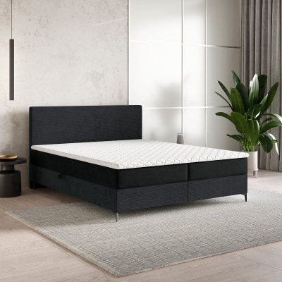 Boxspringbett TORREL – Plüsch-Stoff – Farbe: Poso 135 + kronos 07