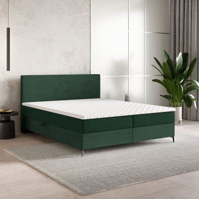 Boxspringbett TORREL – Plüsch-Stoff – Farbe: Poso 14 + kronos 14