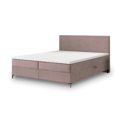 Boxspringbett TORREL – Plüsch-Stoff – Farbe: Poso 27 + kronos 27