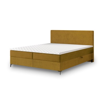 Boxspringbett TORREL – Plüsch-Stoff – Farbe: Poso 01 + kronos 01
