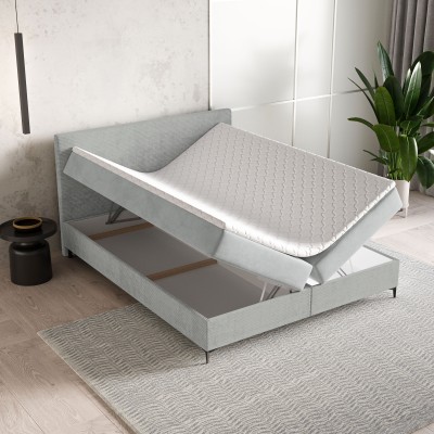 Boxspringbett TORREL – Plüsch-Stoff – Farbe: Poso 14 + kronos 14