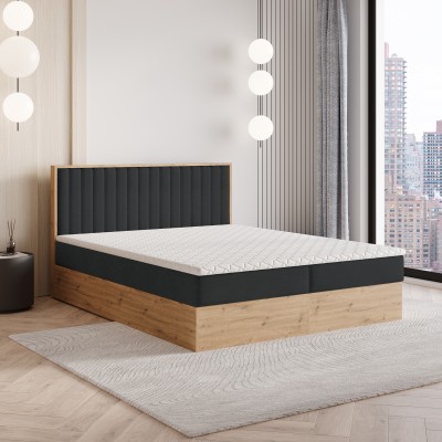 Boxspringbett VARELI – Tkanina pleciona – Farbe: Soro 100