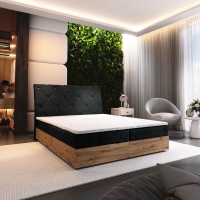 Boxspringbett VELLANO – Plüsch-Stoff – Farbe: Kronos 07