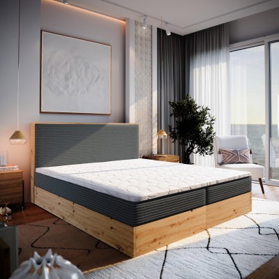 Boxspringbett VERDON – Kordstoff – Farbe: Lincoln 90