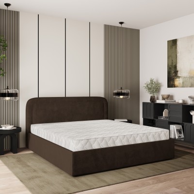 Polsterbett BENIRA – Plüsch-Stoff – Farbe: Kronos 06