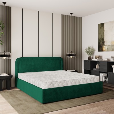 Polsterbett BENIRA – Plüsch-Stoff – Farbe: Kronos 19