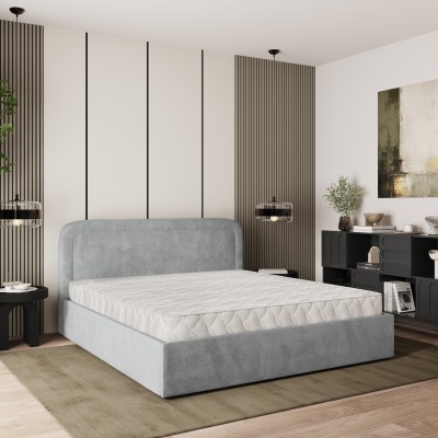 Polsterbett BENIRA – Plüsch-Stoff – Farbe: Paros 05