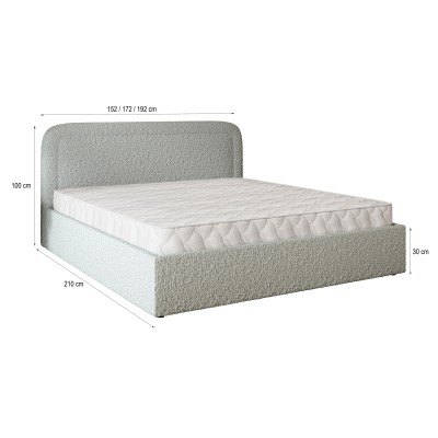 Polsterbett BENIRA – Boucle-Stoff – Farbe: Quelle 05