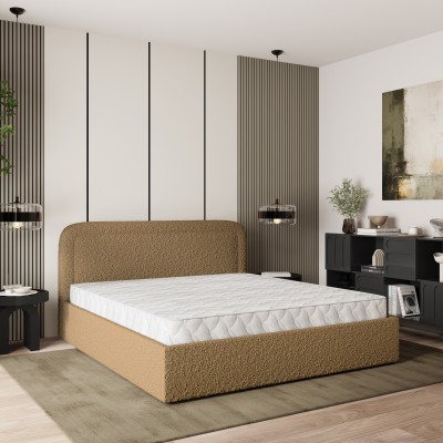 Polsterbett BENIRA – Boucle-Stoff – Farbe: Quelle 17