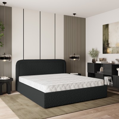 Polsterbett BENIRA – Boucle-Stoff – Farbe: Quelle 100