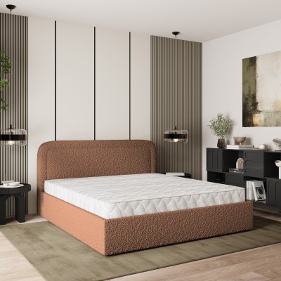 Polsterbett BENIRA – Boucle-Stoff – Farbe: Quelle 54